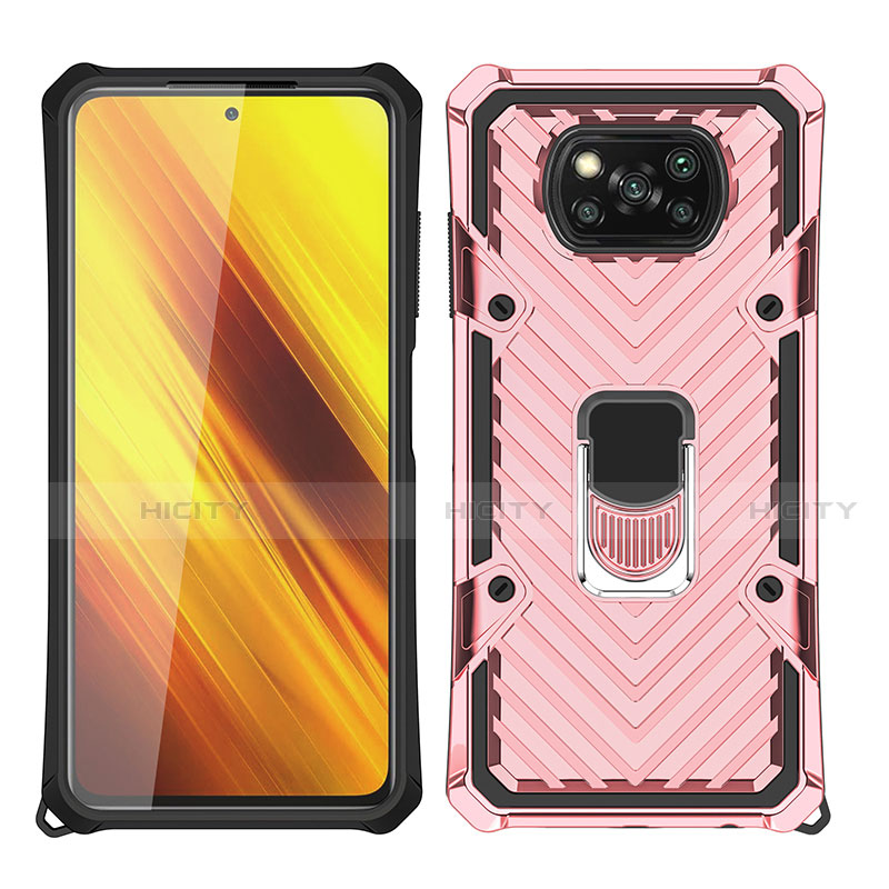 Xiaomi Poco X3 Pro用ハイブリットバンパーケース プラスチック アンド指輪 マグネット式 S01 Xiaomi 