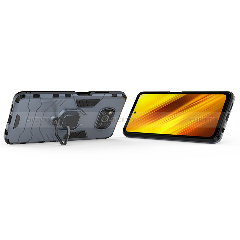 Xiaomi Poco X3 Pro用ハイブリットバンパーケース プラスチック アンド指輪 マグネット式 KC1 Xiaomi 