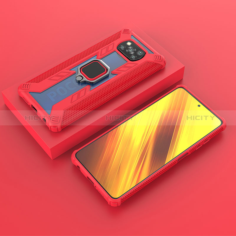 Xiaomi Poco X3 Pro用ハイブリットバンパーケース プラスチック アンド指輪 マグネット式 KC3 Xiaomi 