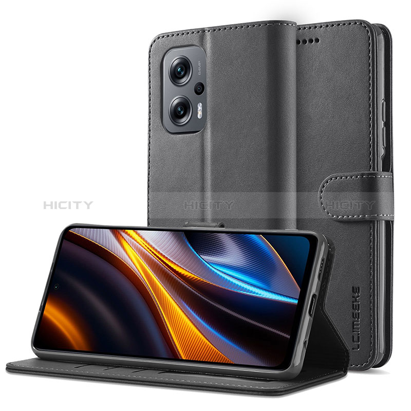 Xiaomi Poco X4 GT 5G用手帳型 レザーケース スタンド カバー LC2 Xiaomi ブラック