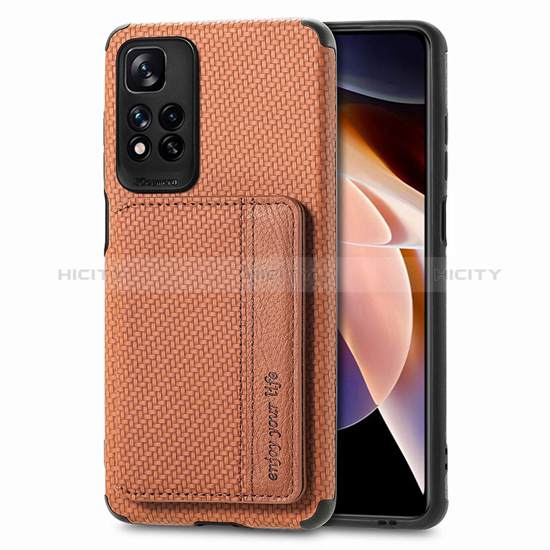 Xiaomi Poco X4 NFC用極薄ソフトケース シリコンケース 耐衝撃 全面保護 マグネット式 バンパー S03D Xiaomi ブラウン