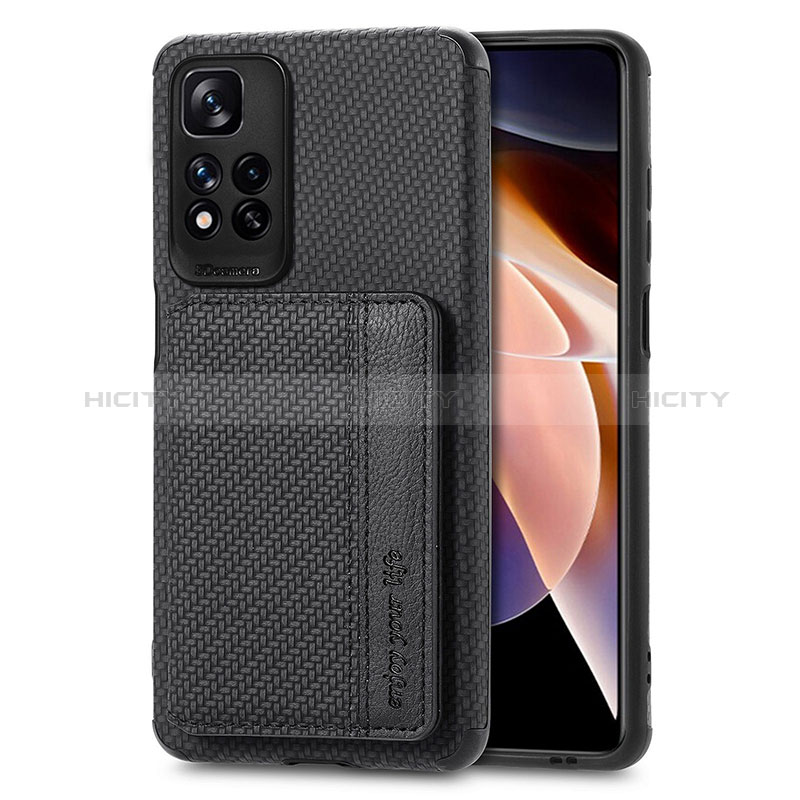 Xiaomi Poco X4 NFC用極薄ソフトケース シリコンケース 耐衝撃 全面保護 マグネット式 バンパー S03D Xiaomi ブラック