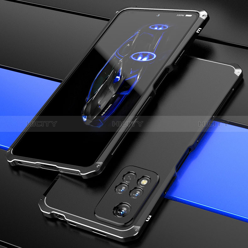 Xiaomi Poco X4 NFC用360度 フルカバー ケース 高級感 手触り良い アルミメタル 製の金属製 P01 Xiaomi ブラック