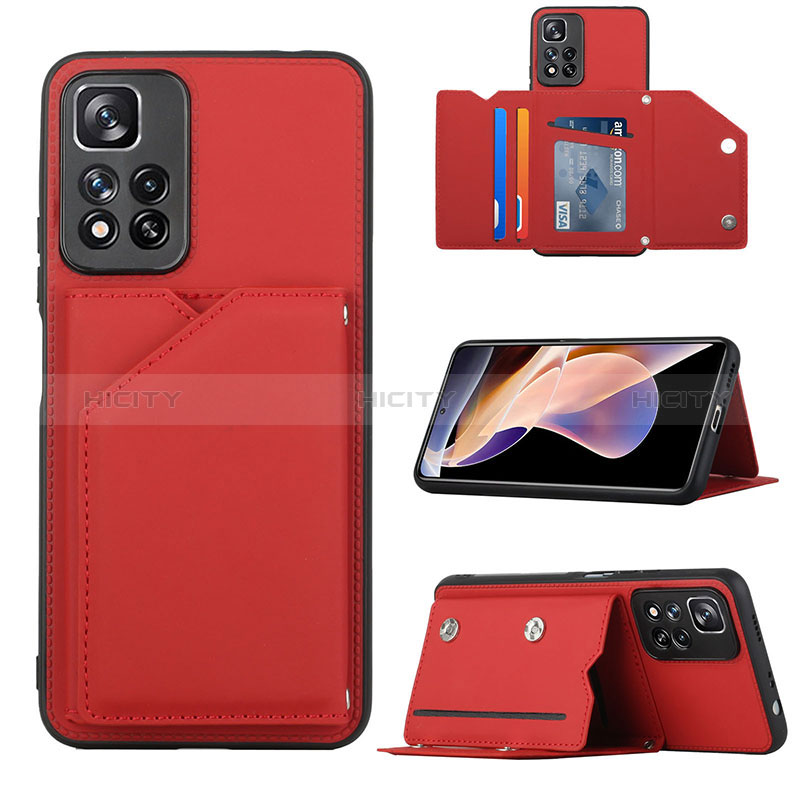 Xiaomi Poco X4 NFC用ケース 高級感 手触り良いレザー柄 Y01B Xiaomi レッド