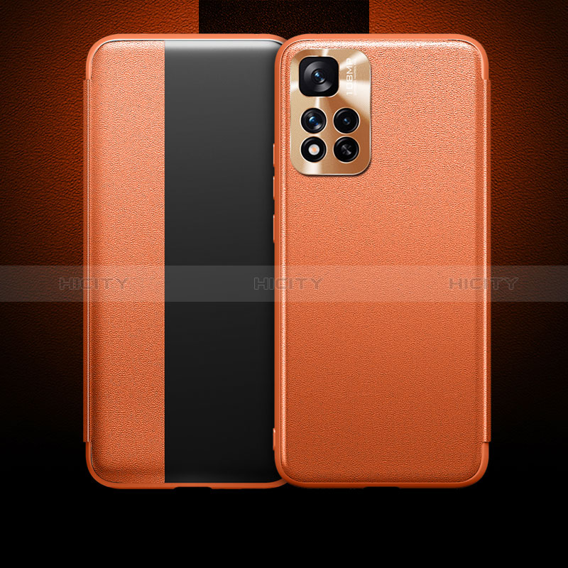 Xiaomi Poco X4 NFC用手帳型 レザーケース スタンド カバー LF1 Xiaomi オレンジ