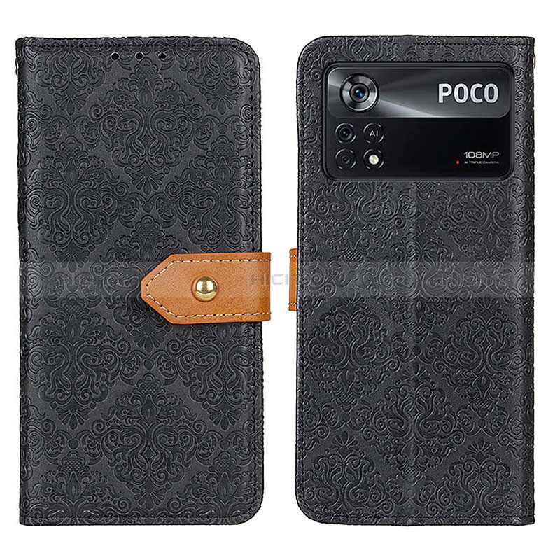 Xiaomi Poco X4 Pro 5G用手帳型 レザーケース スタンド カバー K05Z Xiaomi ブラック