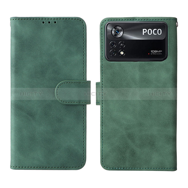 Xiaomi Poco X4 Pro 5G用手帳型 レザーケース スタンド カバー L01Z Xiaomi グリーン