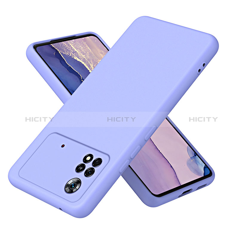 Xiaomi Poco X4 Pro 5G用360度 フルカバー極薄ソフトケース シリコンケース 耐衝撃 全面保護 バンパー H01P Xiaomi パープル