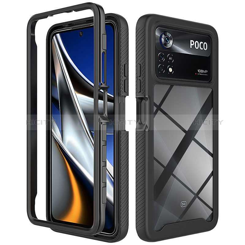 Xiaomi Poco X4 Pro 5G用360度 フルカバー ハイブリットバンパーケース クリア透明 プラスチック カバー ZJ4 Xiaomi 