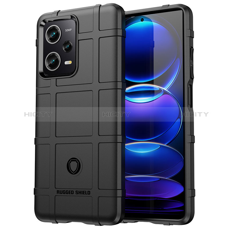 Xiaomi Poco X5 5G用360度 フルカバー極薄ソフトケース シリコンケース 耐衝撃 全面保護 バンパー J01S Xiaomi ブラック