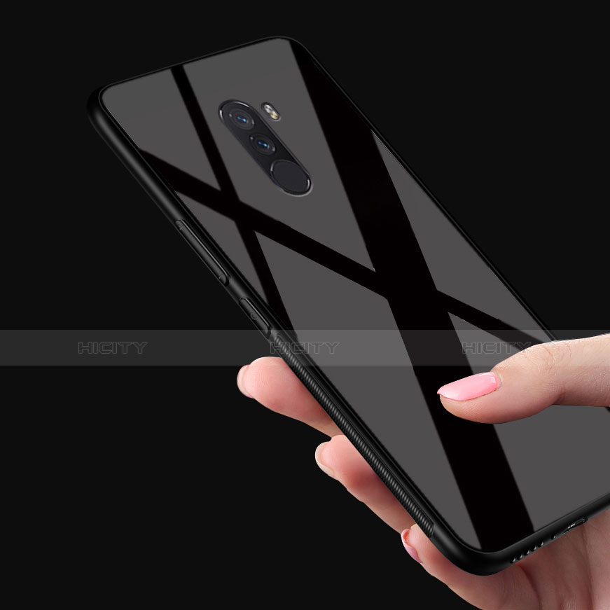 Xiaomi Pocophone F1用シリコンケース ソフトタッチラバー 鏡面 Xiaomi ブラック