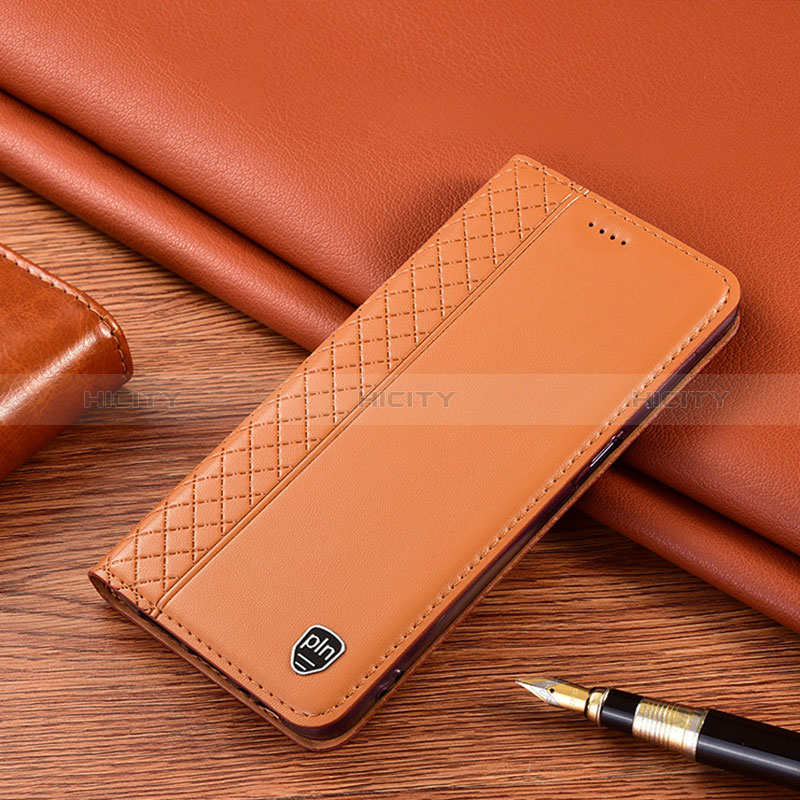 Xiaomi Redmi 10 4G用手帳型 レザーケース スタンド カバー H10P Xiaomi オレンジ