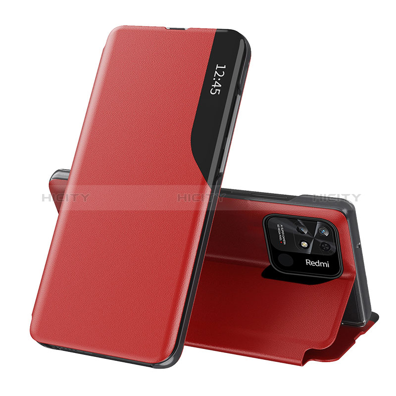 Xiaomi Redmi 10 Power用手帳型 レザーケース スタンド カバー Q02H Xiaomi レッド