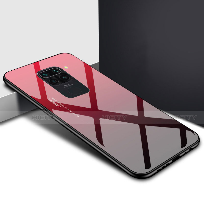 Xiaomi Redmi 10X 4G用ハイブリットバンパーケース プラスチック 鏡面 虹 グラデーション 勾配色 カバー H01 Xiaomi レッド