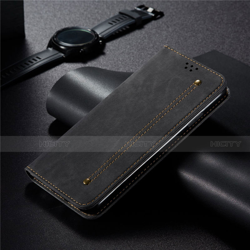 Xiaomi Redmi 10X 5G用手帳型 布 スタンド Xiaomi ブラック