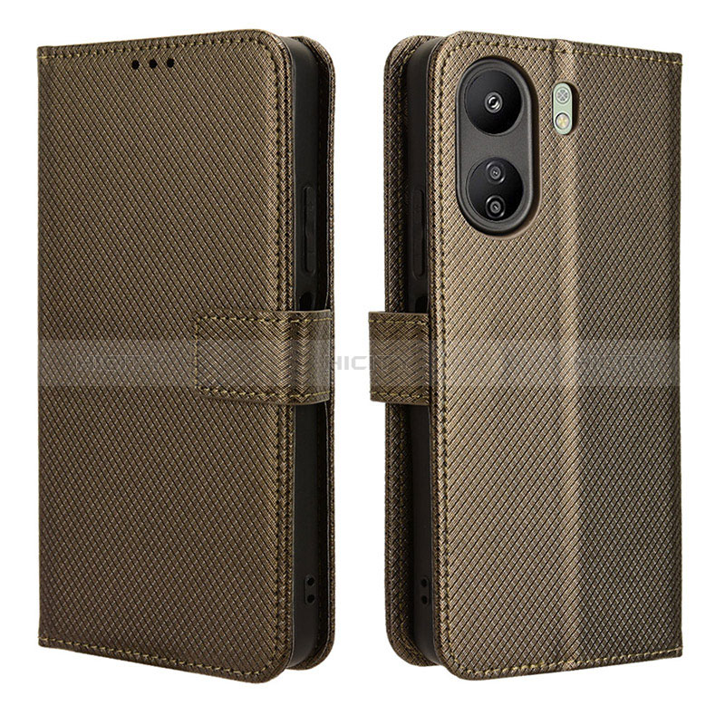 Xiaomi Redmi 13C用手帳型 レザーケース スタンド カバー BY1 Xiaomi ブラウン