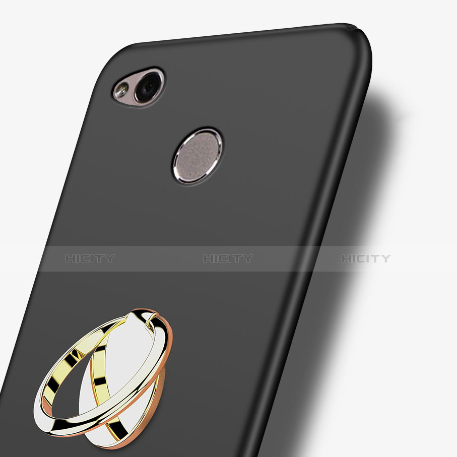 Xiaomi Redmi 3 High Edition用ハードケース プラスチック 質感もマット アンド指輪 A02 Xiaomi ブラック