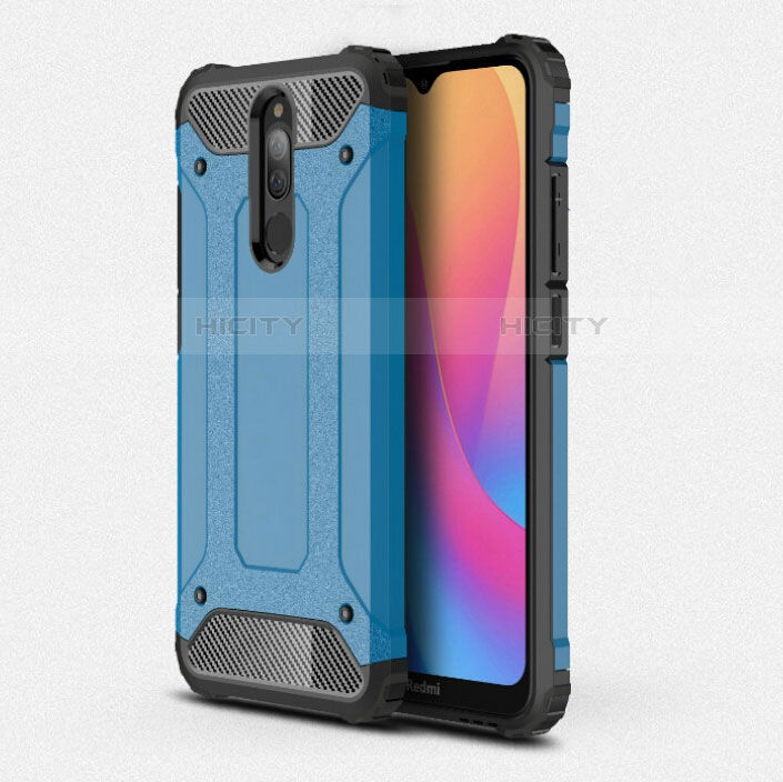 Xiaomi Redmi 8用ハイブリットバンパーケース プラスチック 兼シリコーン カバー Xiaomi ブルー