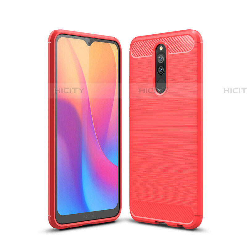 Xiaomi Redmi 8用シリコンケース ソフトタッチラバー ライン カバー Xiaomi レッド