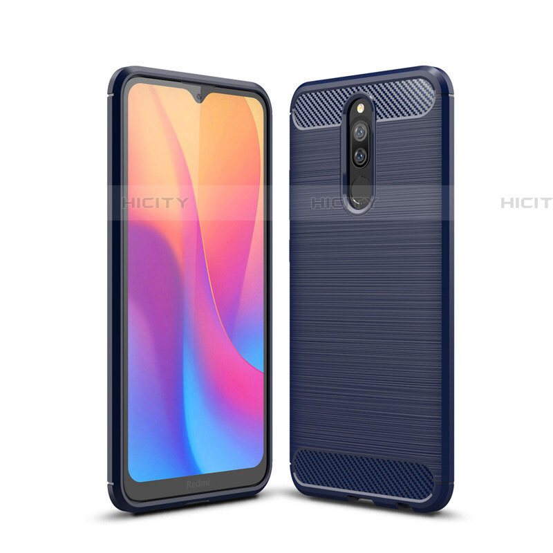 Xiaomi Redmi 8用シリコンケース ソフトタッチラバー ライン カバー Xiaomi ネイビー