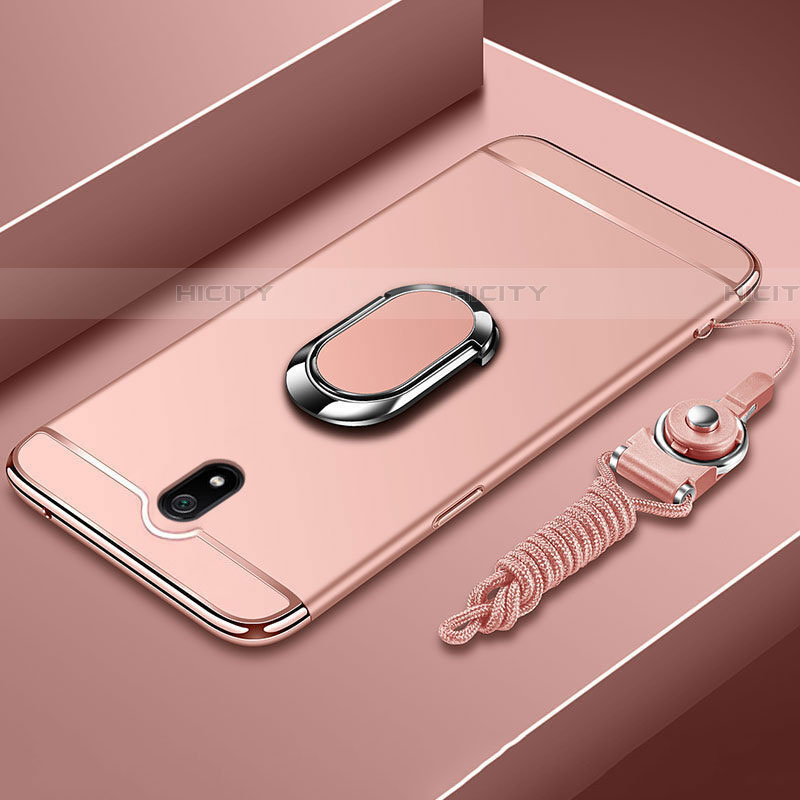 Xiaomi Redmi 8A用ケース 高級感 手触り良い メタル兼プラスチック バンパー アンド指輪 A01 Xiaomi ローズゴールド