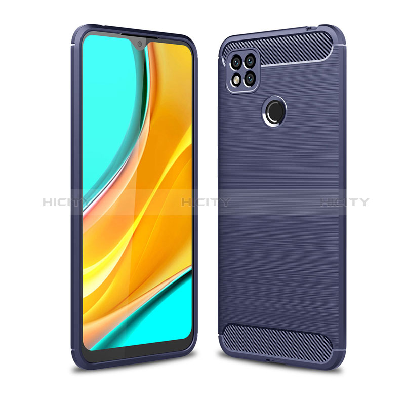 Xiaomi Redmi 9 Activ用シリコンケース ソフトタッチラバー ライン カバー Xiaomi ネイビー