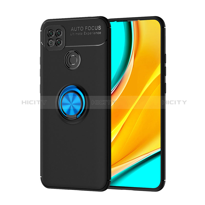 Xiaomi Redmi 9 Activ用極薄ソフトケース シリコンケース 耐衝撃 全面保護 アンド指輪 マグネット式 バンパー SD1 Xiaomi ネイビー・ブラック