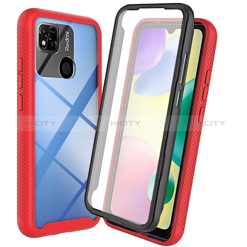 Xiaomi Redmi 9 Activ用360度 フルカバー ハイブリットバンパーケース クリア透明 プラスチック カバー ZJ3 Xiaomi レッド