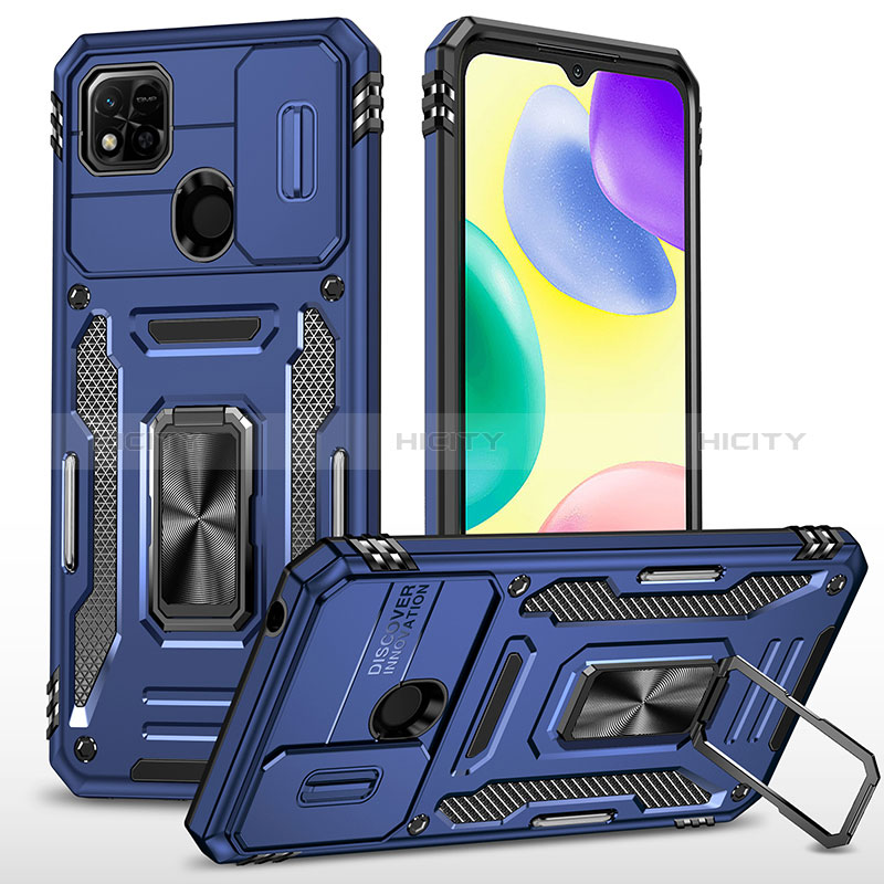 Xiaomi Redmi 9 Activ用ハイブリットバンパーケース プラスチック アンド指輪 マグネット式 MQ4 Xiaomi ネイビー