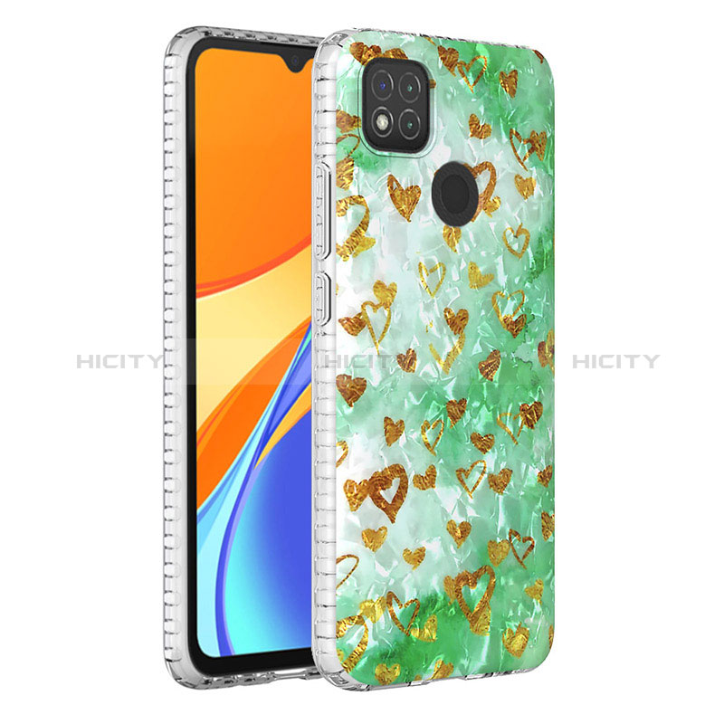 Xiaomi Redmi 9 Activ用シリコンケース ソフトタッチラバー バタフライ パターン カバー Y04B Xiaomi グリーン