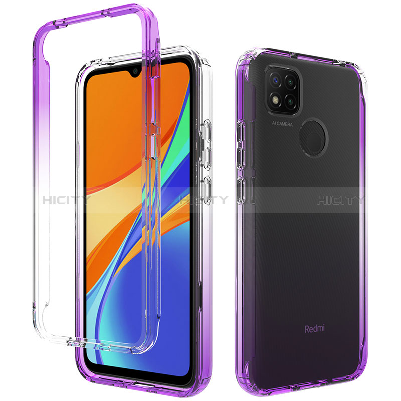 Xiaomi Redmi 9 Activ用前面と背面 360度 フルカバー 極薄ソフトケース シリコンケース 耐衝撃 全面保護 バンパー 勾配色 透明 Xiaomi 