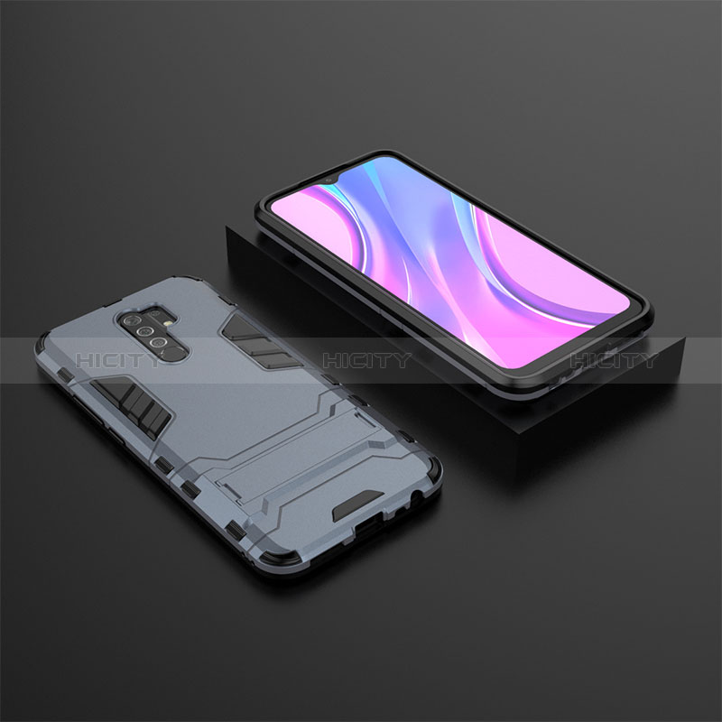 Xiaomi Redmi 9用ハイブリットバンパーケース スタンド プラスチック 兼シリコーン カバー KC1 Xiaomi ネイビー