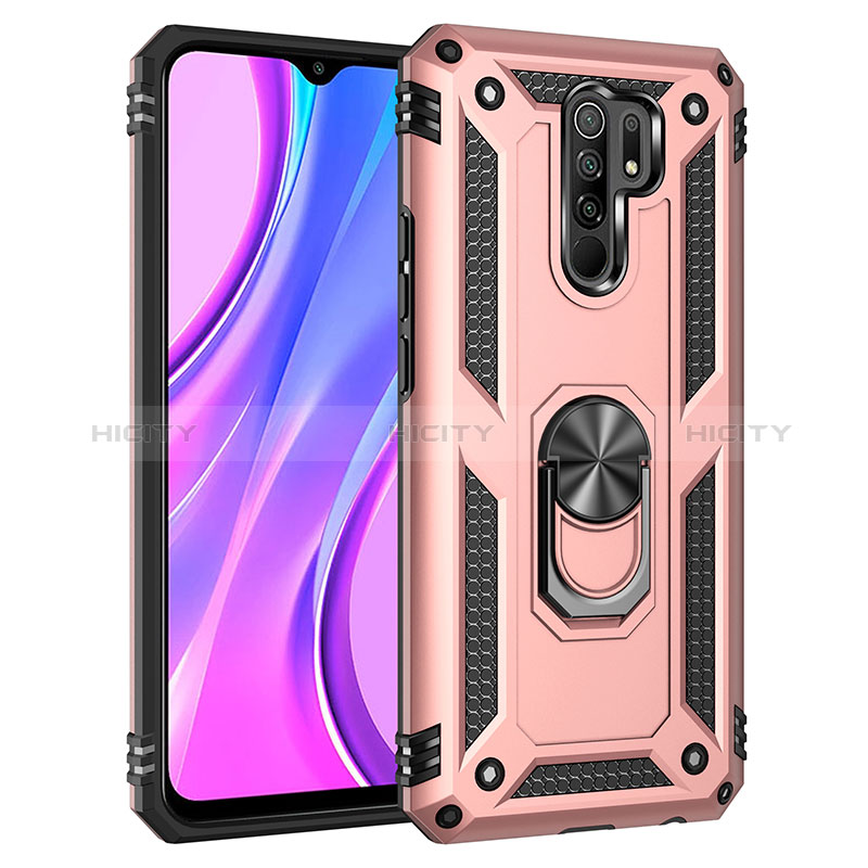 Xiaomi Redmi 9用ハイブリットバンパーケース プラスチック アンド指輪 マグネット式 MQ3 Xiaomi ローズゴールド