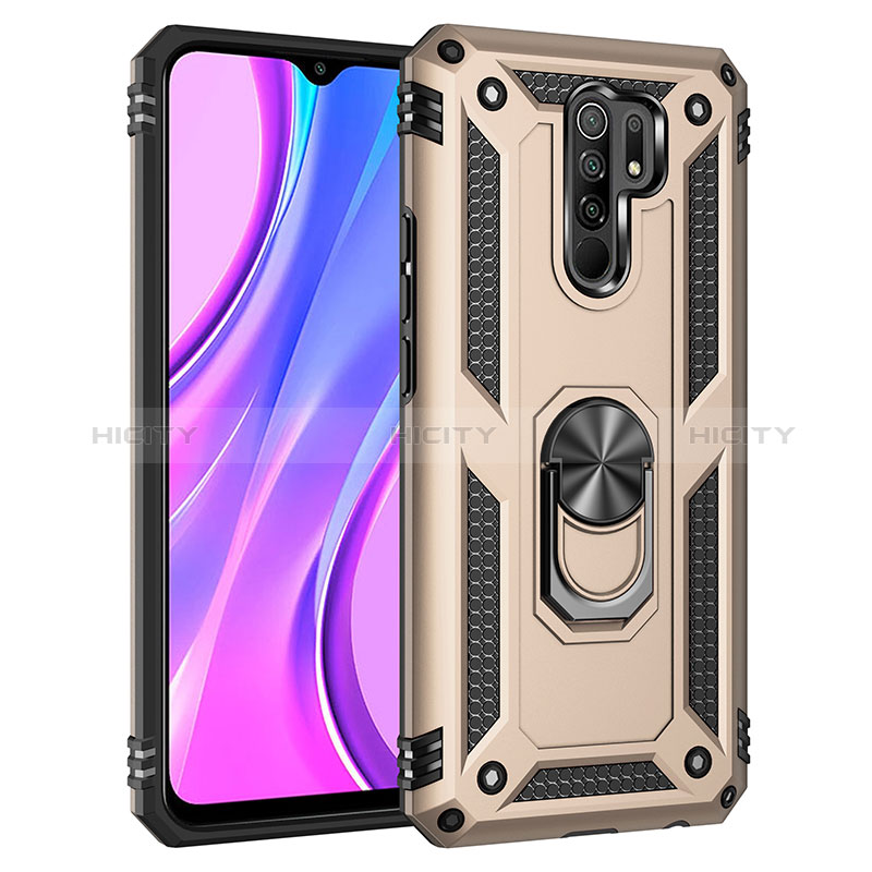 Xiaomi Redmi 9用ハイブリットバンパーケース プラスチック アンド指輪 マグネット式 MQ3 Xiaomi ゴールド