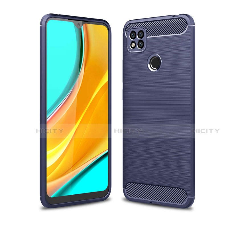 Xiaomi Redmi 9 India用シリコンケース ソフトタッチラバー ライン カバー Xiaomi ネイビー