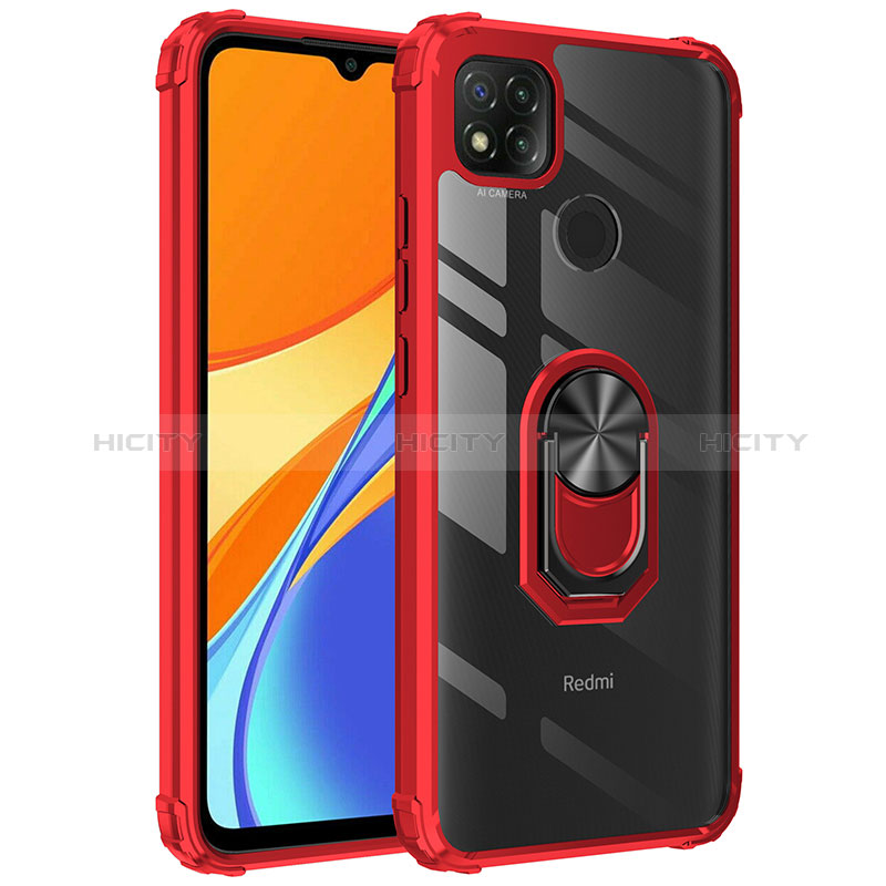 Xiaomi Redmi 9 India用ハイブリットバンパーケース プラスチック アンド指輪 マグネット式 MQ2 Xiaomi レッド