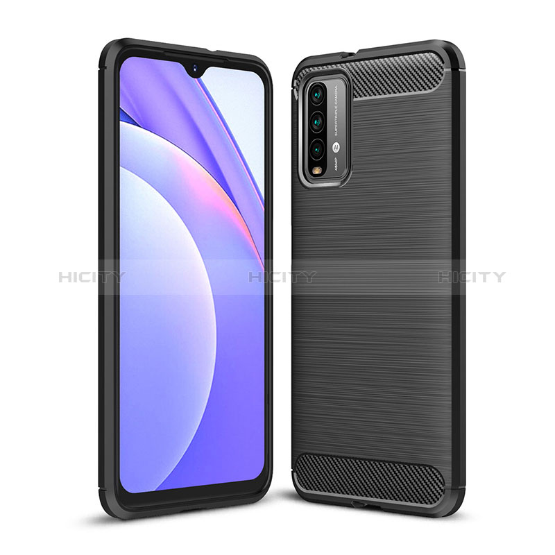 Xiaomi Redmi 9 Power用シリコンケース ソフトタッチラバー ライン カバー Xiaomi ブラック