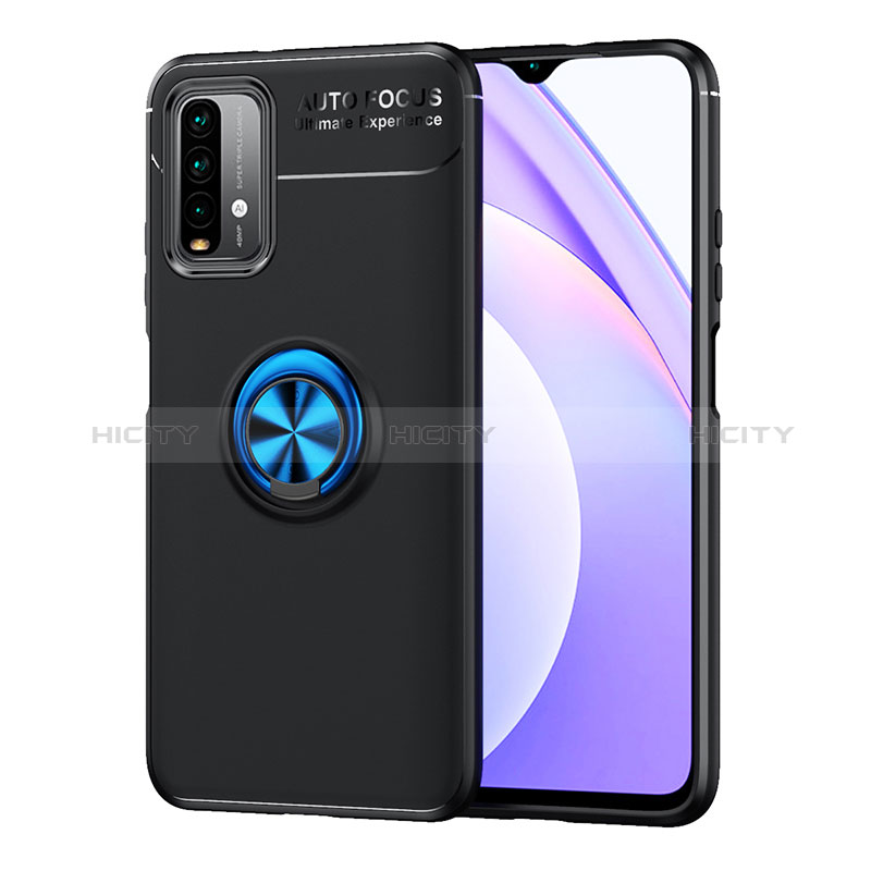 Xiaomi Redmi 9 Power用極薄ソフトケース シリコンケース 耐衝撃 全面保護 アンド指輪 マグネット式 バンパー SD1 Xiaomi ネイビー・ブラック