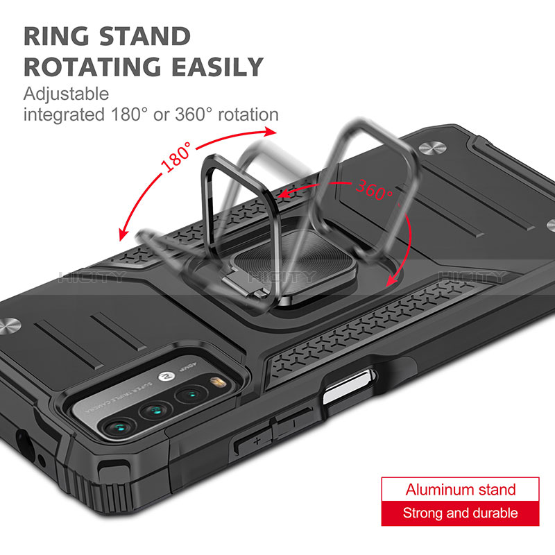 Xiaomi Redmi 9 Power用ハイブリットバンパーケース プラスチック アンド指輪 マグネット式 MQ1 Xiaomi 