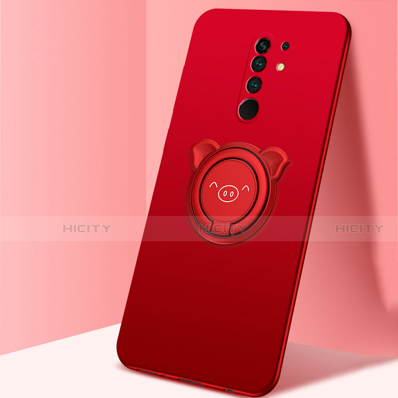 Xiaomi Redmi 9 Prime India用極薄ソフトケース シリコンケース 耐衝撃 全面保護 アンド指輪 マグネット式 バンパー A01 Xiaomi 