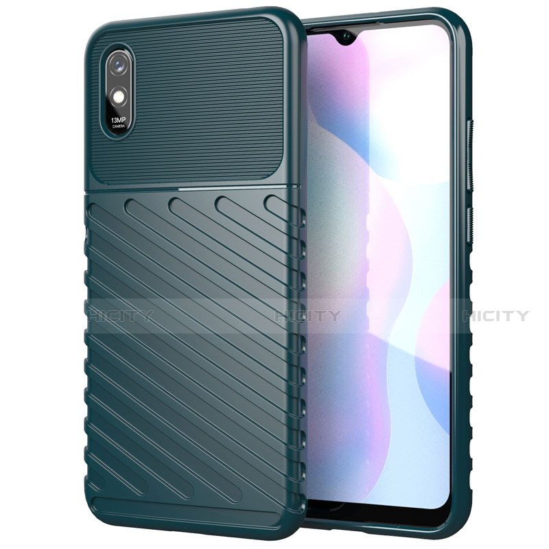 Xiaomi Redmi 9A用シリコンケース ソフトタッチラバー ライン カバー S01 Xiaomi グリーン