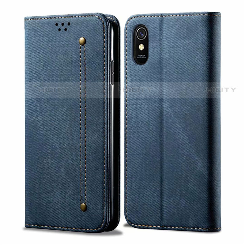 Xiaomi Redmi 9A用手帳型 布 スタンド H01 Xiaomi ネイビー