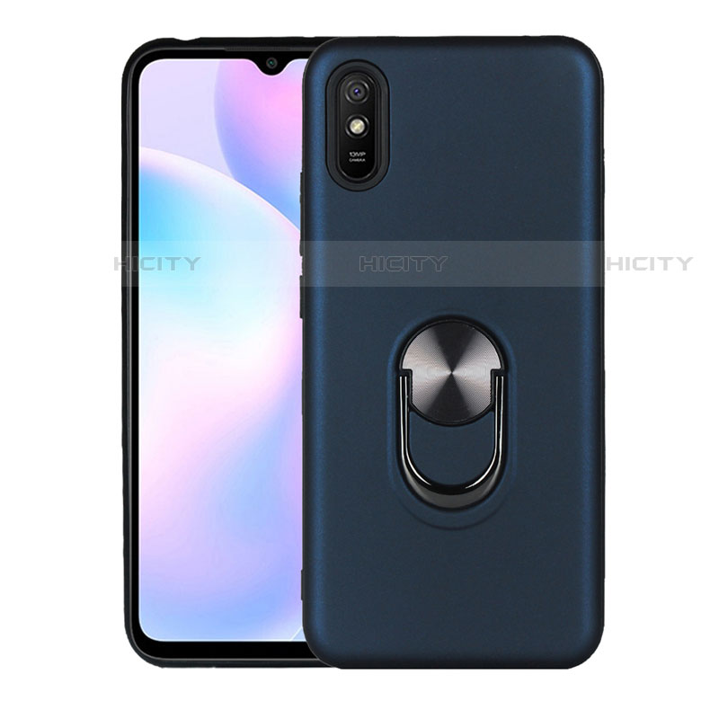 Xiaomi Redmi 9A用極薄ソフトケース シリコンケース 耐衝撃 全面保護 アンド指輪 マグネット式 バンパー T03 Xiaomi ミッドナイトネイビー