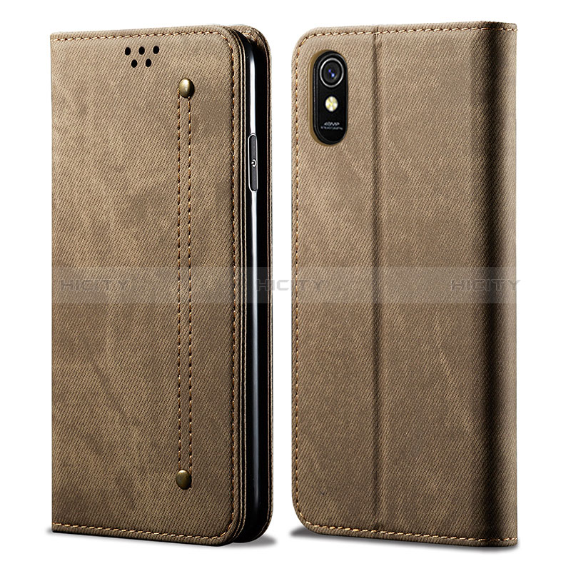 Xiaomi Redmi 9A用手帳型 布 スタンド B01S Xiaomi カーキ色