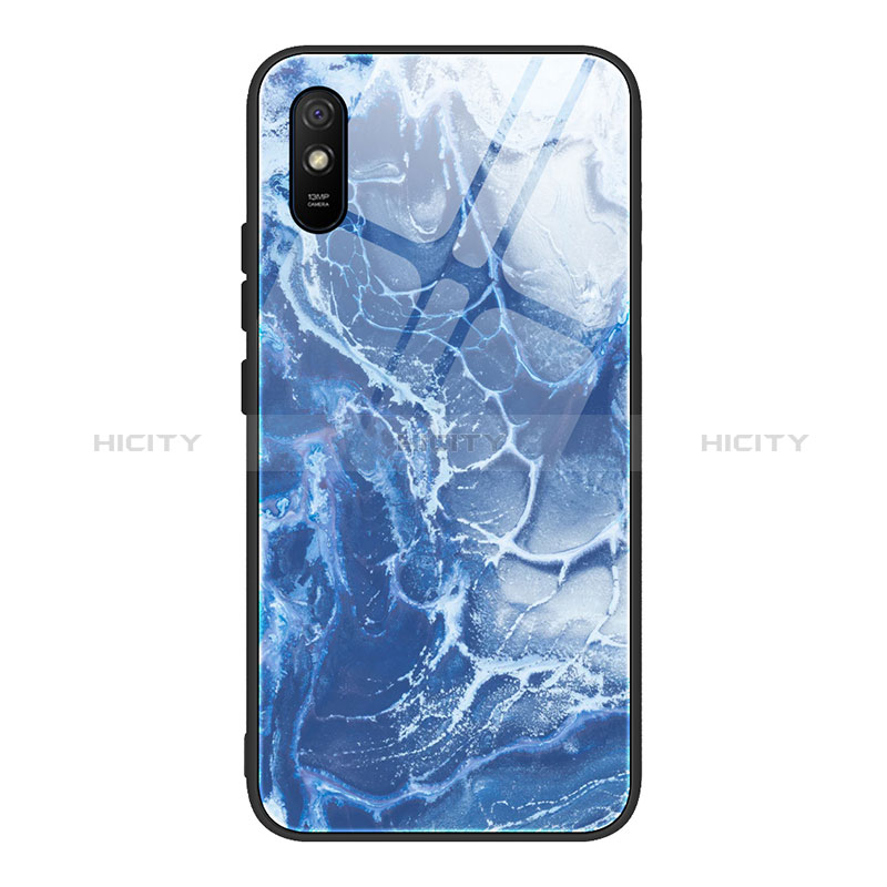 Xiaomi Redmi 9A用ハイブリットバンパーケース プラスチック パターン 鏡面 カバー JM1 Xiaomi ミッドナイトネイビー