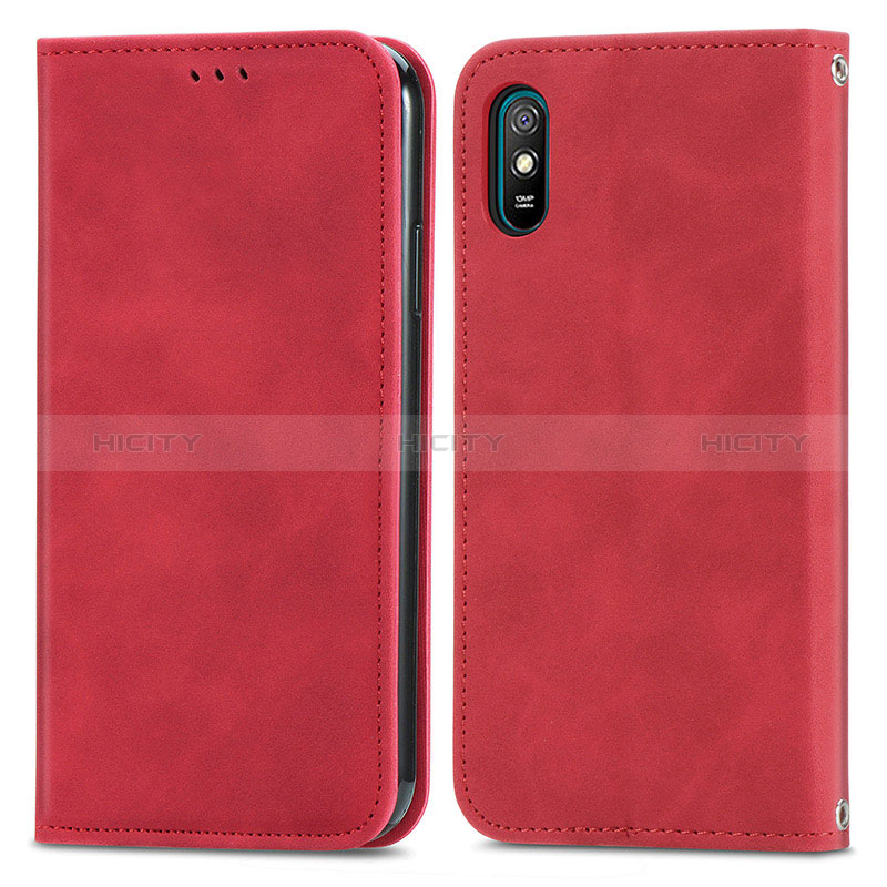 Xiaomi Redmi 9A用手帳型 レザーケース スタンド カバー S04D Xiaomi レッド