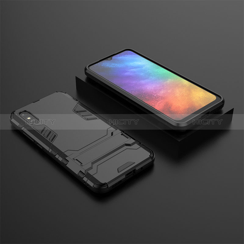 Xiaomi Redmi 9A用ハイブリットバンパーケース スタンド プラスチック 兼シリコーン カバー KC1 Xiaomi ブラック