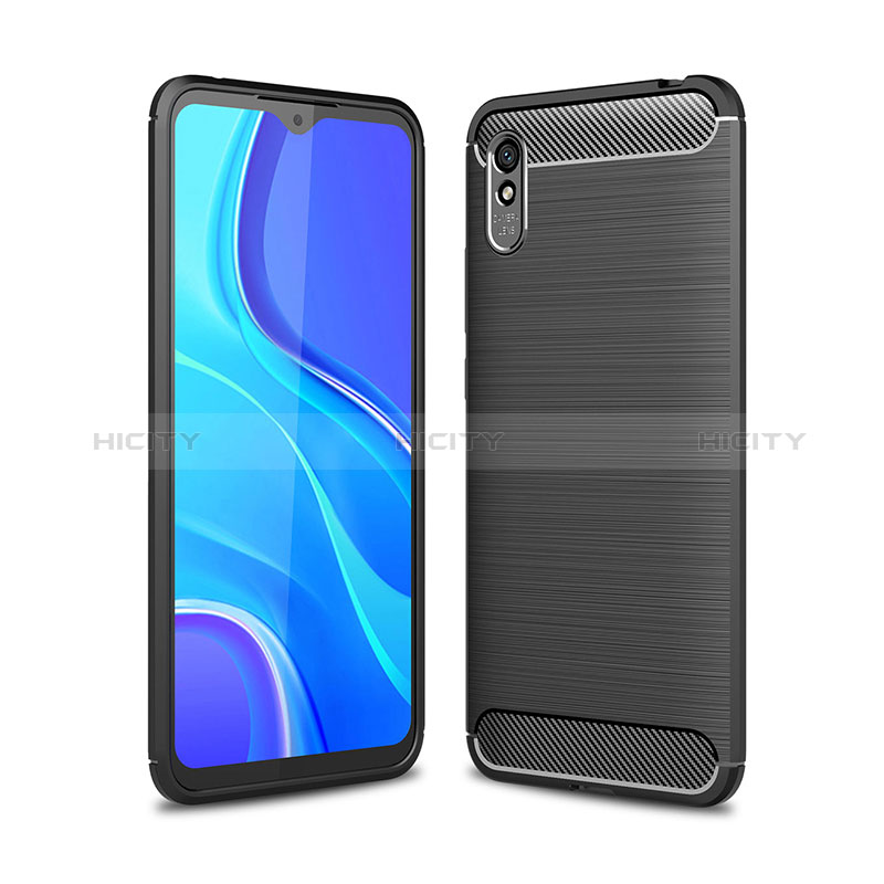 Xiaomi Redmi 9A用シリコンケース ソフトタッチラバー ライン カバー WL1 Xiaomi ブラック