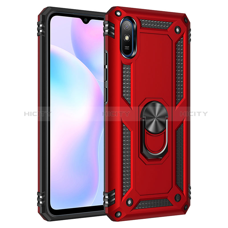 Xiaomi Redmi 9A用ハイブリットバンパーケース プラスチック アンド指輪 マグネット式 MQ3 Xiaomi レッド