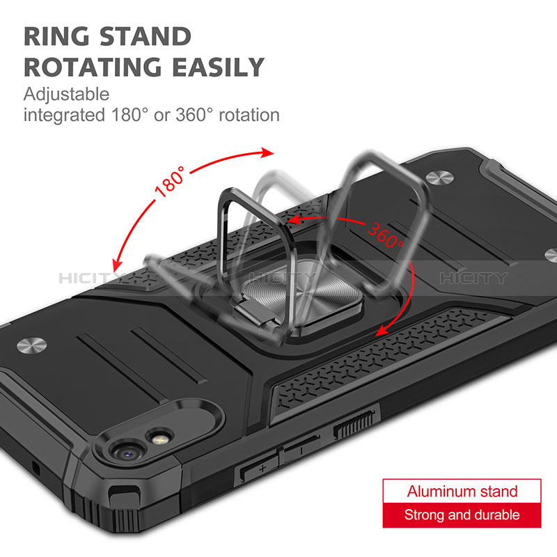 Xiaomi Redmi 9A用ハイブリットバンパーケース プラスチック アンド指輪 マグネット式 MQ1 Xiaomi 